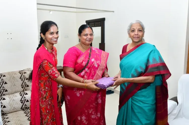 FM Sitharaman Meets Gadwal Saree Weavers in Mahabubnagar