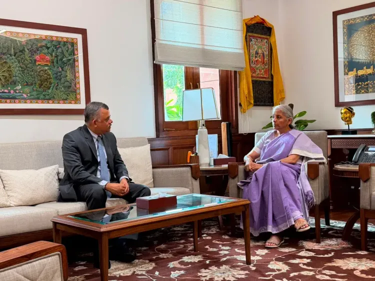FM Sitharaman meets World Bank ED Neelkanth Mishra at Parliament House