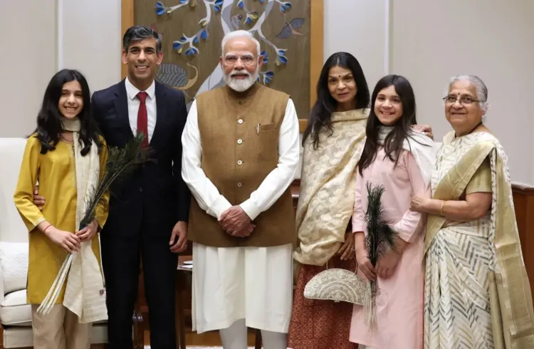 Rishi Sunak and Family Engage with PM Modi in New Delhi