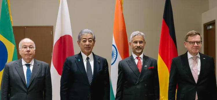 क्या जी4 देशों के विदेश मंत्रियों ने संयुक्त राष्ट्र सुरक्षा परिषद में सुधार की आवश्यकता पर चर्चा की?