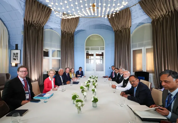 Modi meets EU leaders at G7 Evian, FTA signing by year-end confirmed