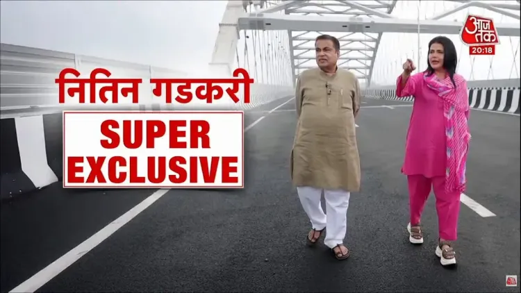 Gadkari inspects Delhi-Mumbai Expressway, speaks to media