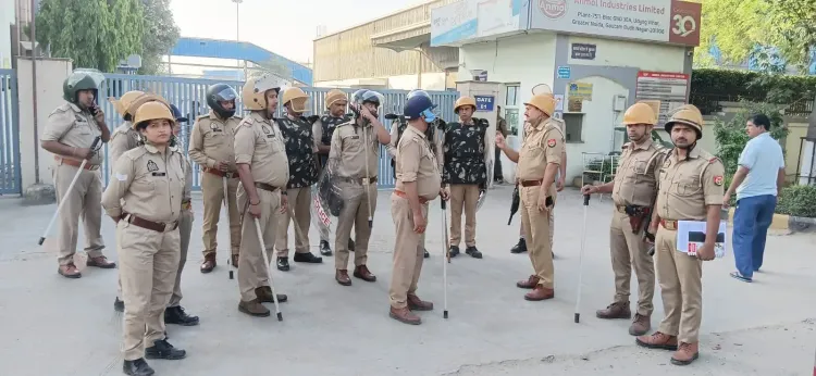 गौतमबुद्धनगर में पुलिस फ्लैग मार्च, संवेदनशील क्षेत्रों में बढ़ी सुरक्षा सतर्कता