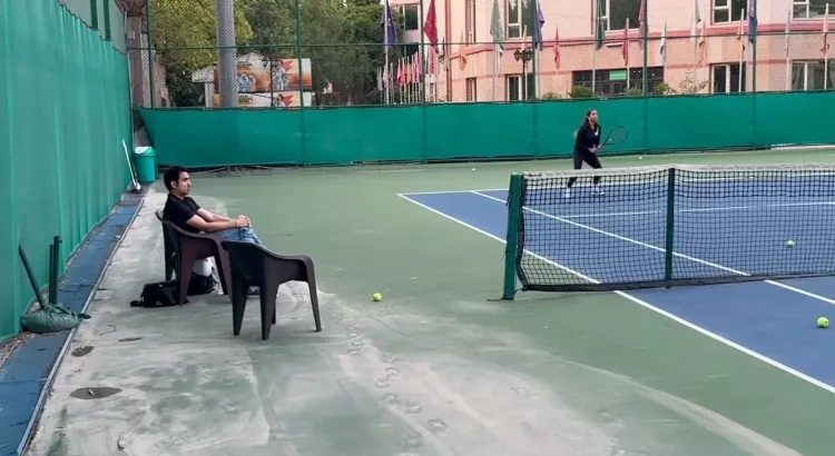 Gautam Gambhir watches daughter Aazeen play tennis ahead of India-Afghanistan series