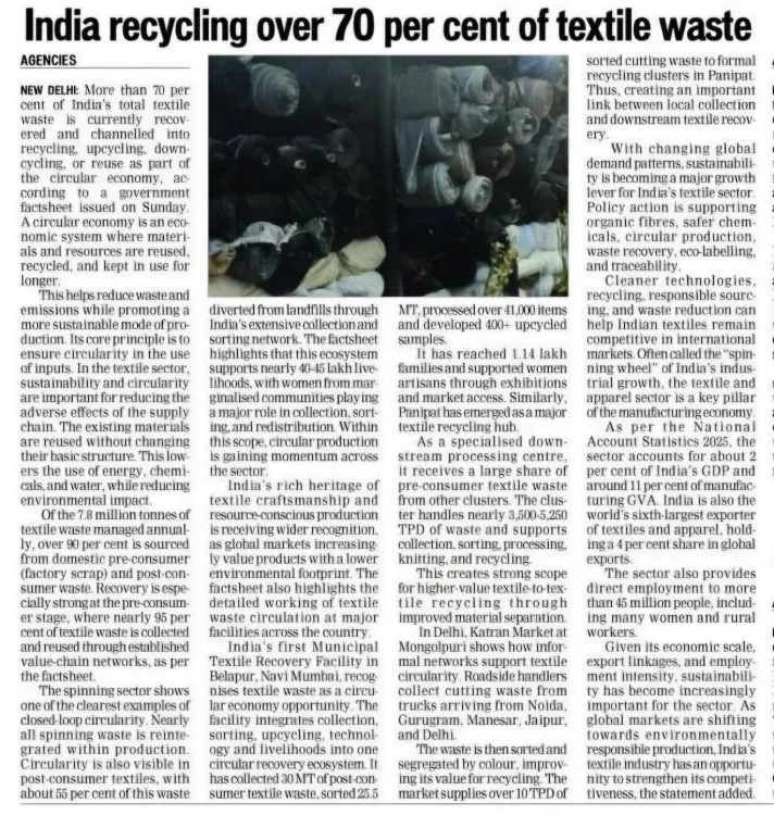 Giriraj Singh Backs Circular Economy Push in Textiles