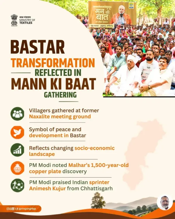 Giriraj Singh: Ex-Naxal Zones in Bastar Now Host Mann ki Baat