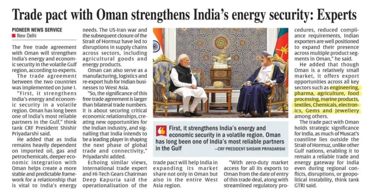 Giriraj Singh hails India-Oman FTA as Modi govt 'masterstroke'