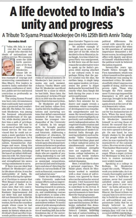 Giriraj Singh Hails PM Modi's Article on Mookerjee's 125th Birth Anniversary
