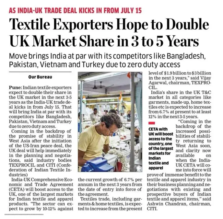 Giriraj Singh: India-UK CETA to give textiles zero-duty UK access