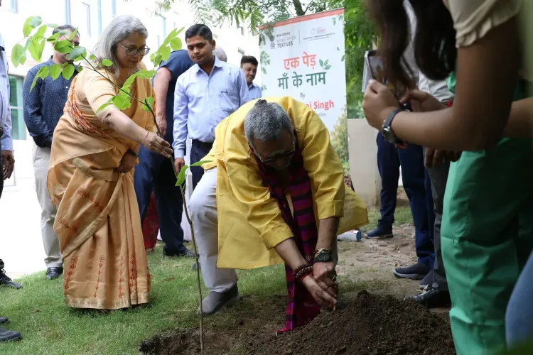 Giriraj Singh Reviews Handicraft Office, Plants Tree on World Environment Day