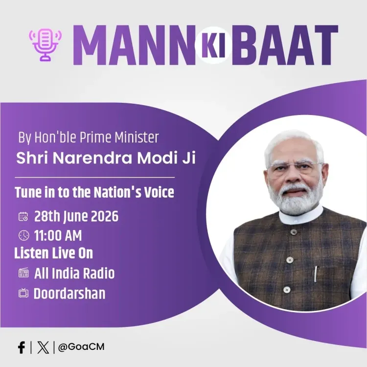 Goa CMO Invites Citizens to Tune In to Mann Ki Baat on June 28