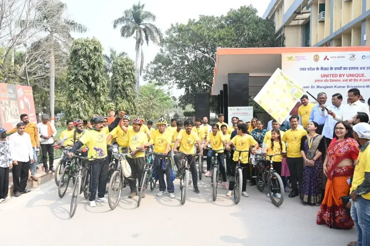 Gorakhpur's Mayor Champions Cycle Rally to Enhance Childhood Cancer Care in UP