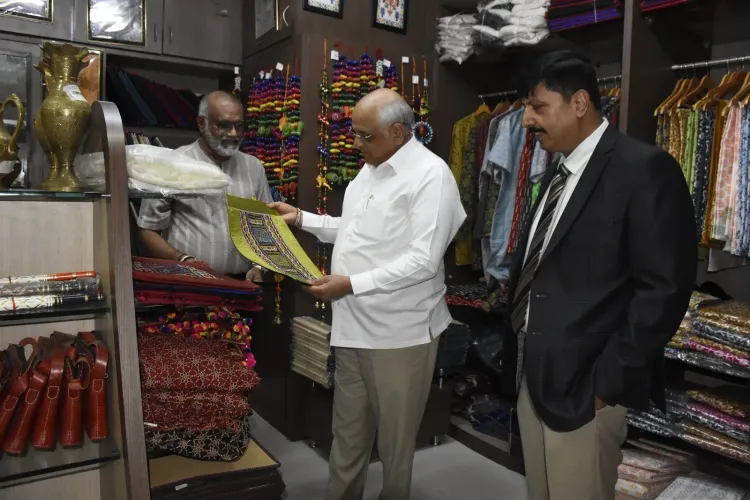 Gujarat CM Bhupendra Patel shops at Garvi Gurjari on National Handloom Day
