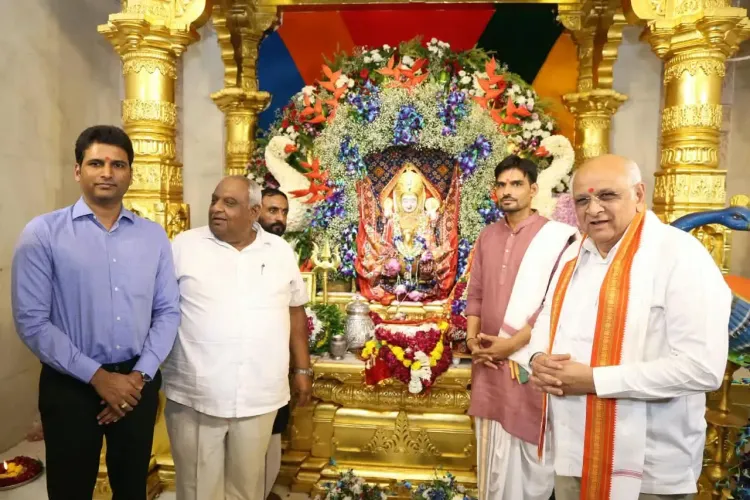 Gujarat CM Bhupendra Patel offers prayers at Varadayini Mataji Temple ahead of Palli Yatra
