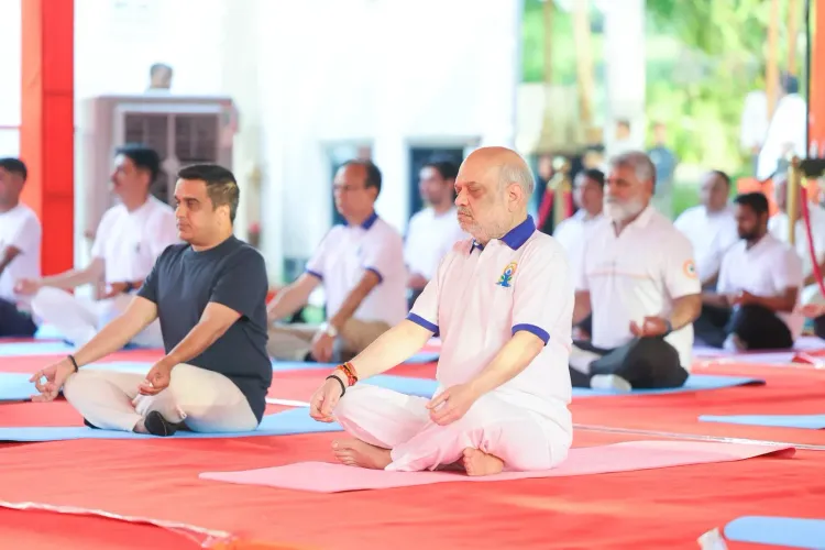 Amit Shah leads 12th International Yoga Day session in Ahmedabad with Gujarat Dy CM