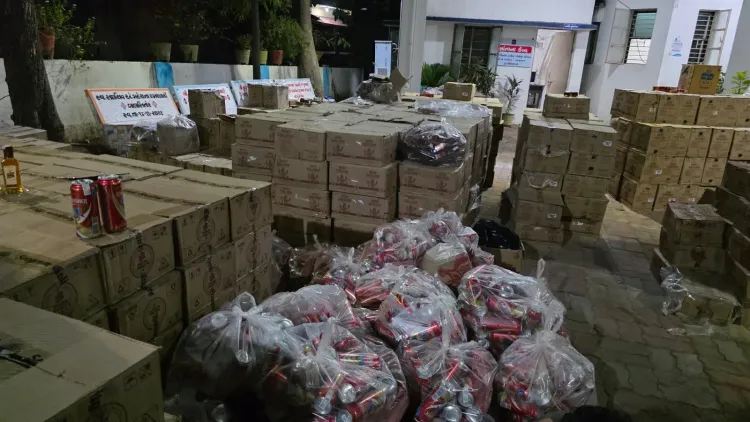 महिसागर में गुजरात पुलिस का बड़ा ऑपरेशन: ₹1.86 करोड़ की शराब जब्त, 7 गिरफ्तार, 16 वांछित