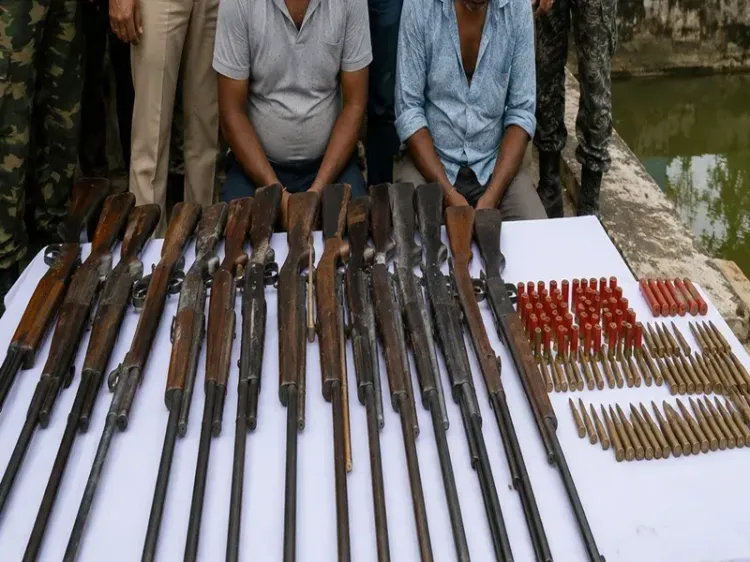 दक्षिण 24 परगना में 14 हथियार और 95 कारतूस बरामद, तृणमूल के दो नेता गिरफ्तार