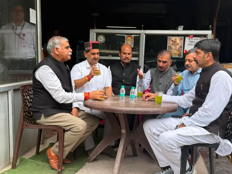 HP CM Savours Local Soda at Nagrota Bagwan Dhaba