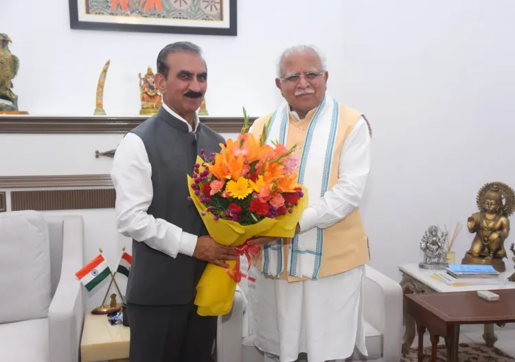 HP CMO Meets Manohar Lal Khattar in Delhi on State Interests