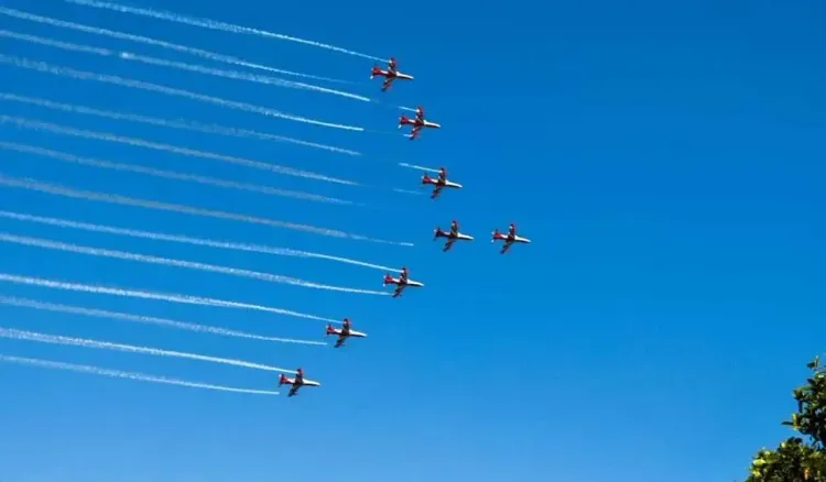 Suryakiran Aerobatic Team Enchants the Skies of Hyderabad