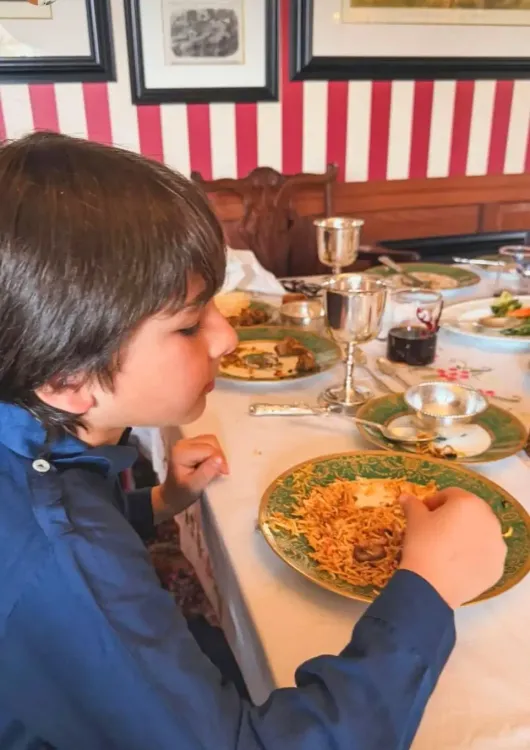 Ibrahim Ali Khan Offers a Glimpse of Taimur Enjoying Eid Biryani
