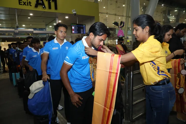 Has the Indian junior men's hockey team arrived in Chennai for the World Cup 2025?