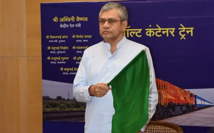 India's first salt container train flagged off from Kutch to Mithapur