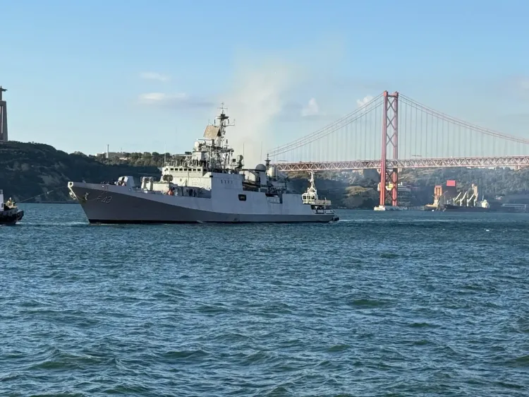 INS Trishul docks in Lisbon after Konkan-26 exercise with Royal Navy
