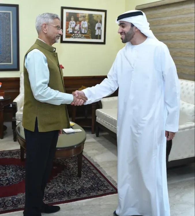 Jaishankar Bids Farewell to UAE Ambassador Alshaali