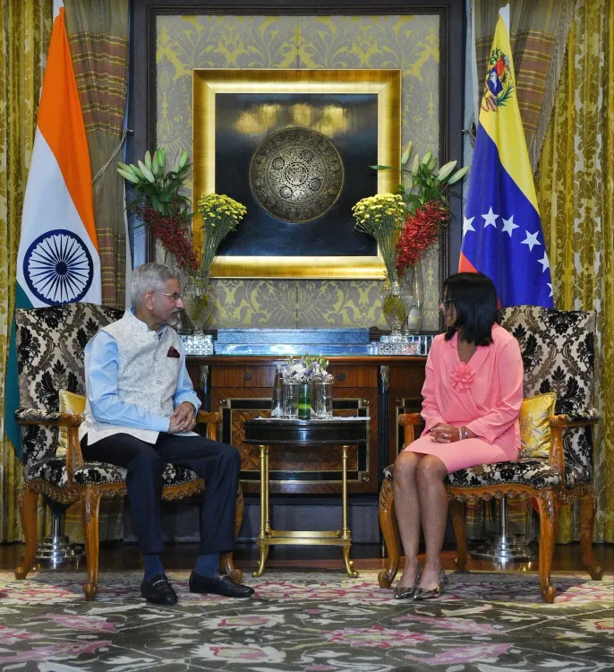 Jaishankar Meets Venezuela Acting President Delcy Rodriguez in Delhi