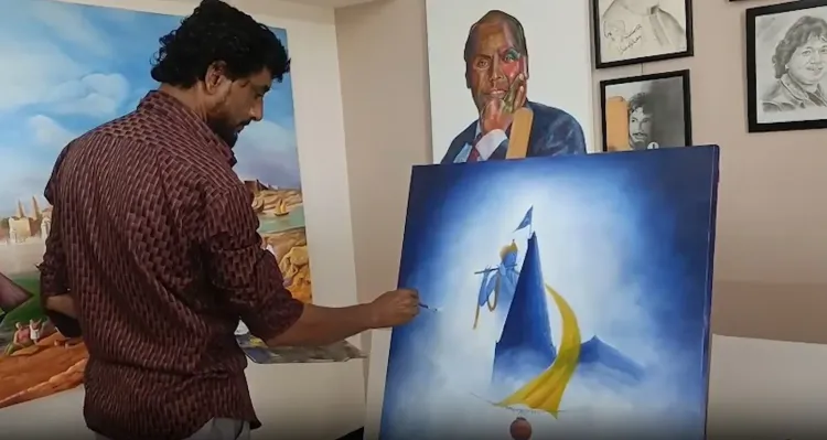 जन्माष्टमी पर जामनगर के मुस्लिम चित्रकार केएफ अली की कृष्ण ऑयल पेंटिंग, द्वारका से जोड़ा दिल का रिश्ता