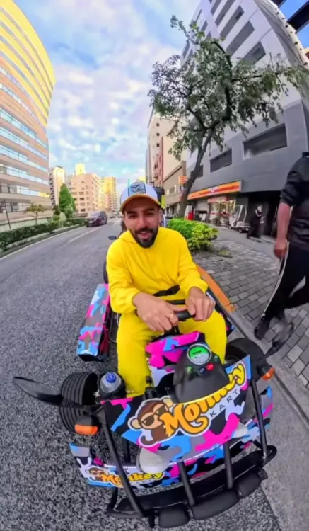 Is Jay Bhanushali Racing Through Japan on a Monkey Kart?