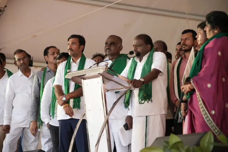 JD-S rallies at Freedom Park against Bidadi Township, Kumaraswamy targets Shivakumar