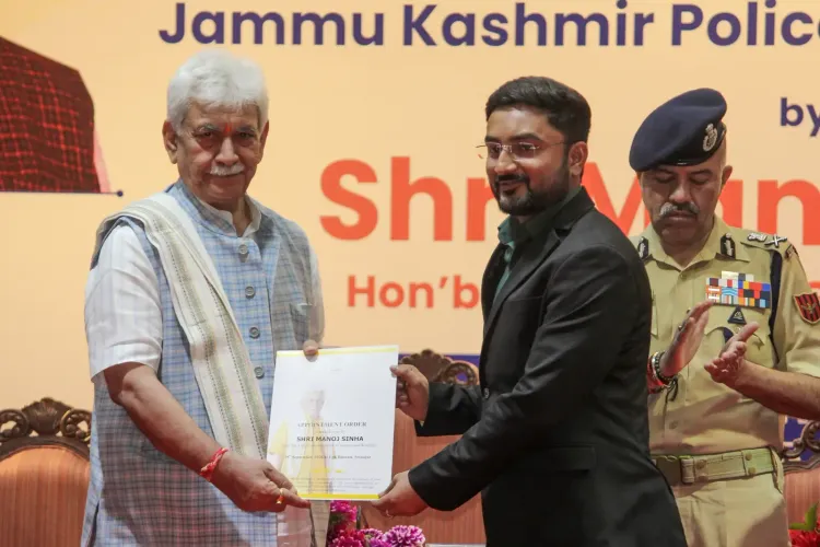 J&K L-G Manoj Sinha hands appointment letters to 29 new police officers