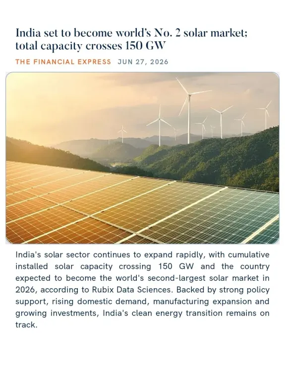 Joshi: India to be world's No. 2 solar market, capacity tops 150 GW