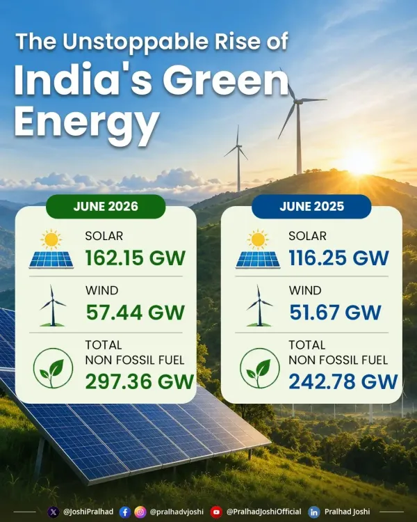 Joshi: Solar capacity up 46 GW in a year, non-fossil at 297 GW
