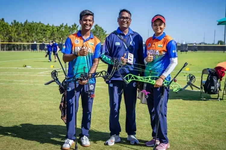 Jyothi Vennam and Rishabh Yadav Win Compound Mixed Team Gold at Archery World Cup Stage 1 in the USA