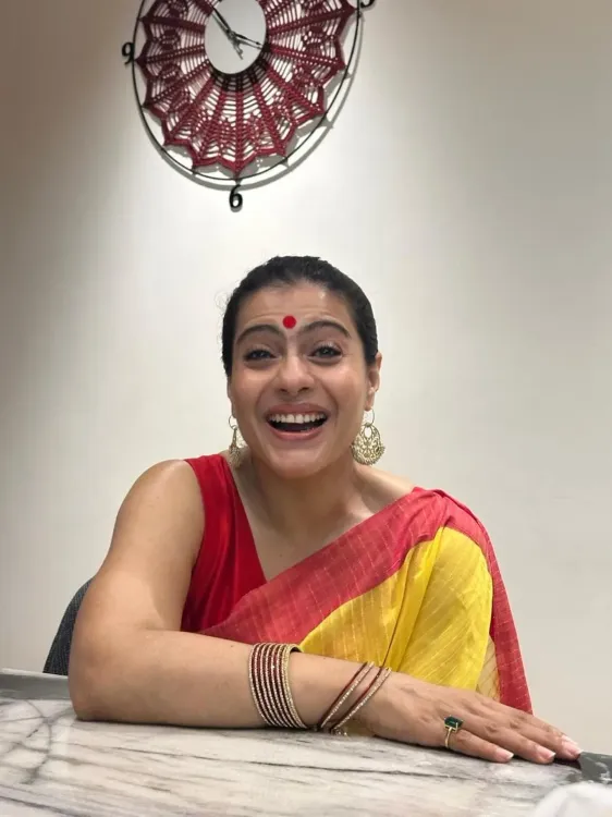 Kajol's yellow saree post sparks witty butterfly debate on Instagram