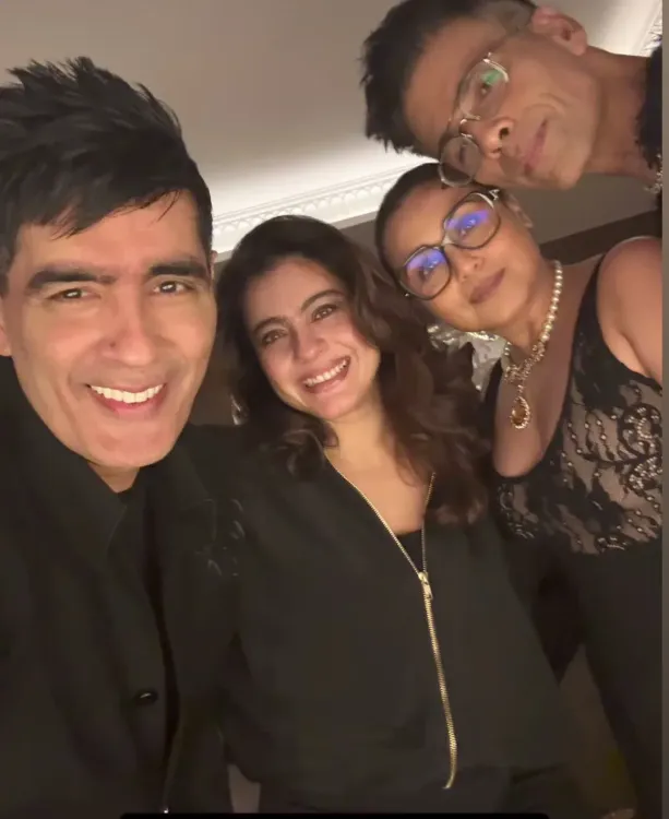 Kajol, Rani Mukerji and Karan Johar reunite at Manish Malhotra's party