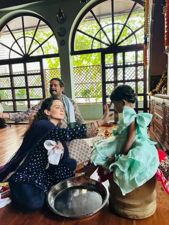 Kangana Ranaut performs Hawan and Kanya Poojan on Maha Navratri 2026