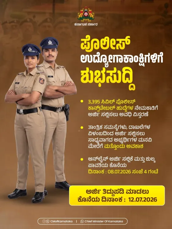 Karnataka CM DK Shivakumar Extends Police Constable Application Deadline