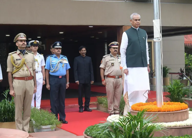 Gujarat Governor Acharya Devvrat hoists Tricolour on India's 80th Independence Day