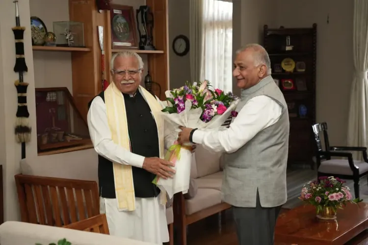 Khattar Meets Mizoram Governor Gen. V.K. Singh in Aizawl