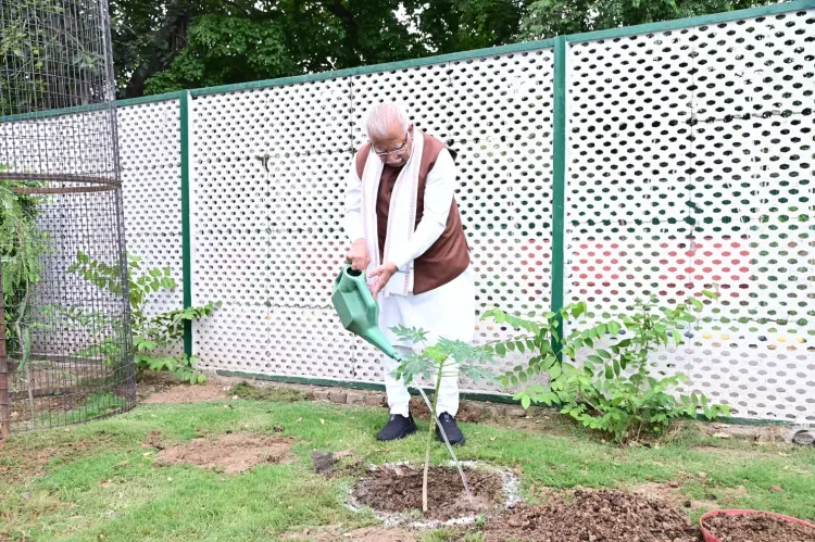 Khattar plants sapling on World Environment Day