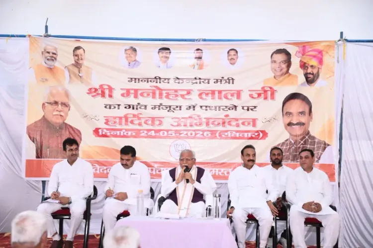 Khattar Reviews Development Works in Asandh's Gram Manjura