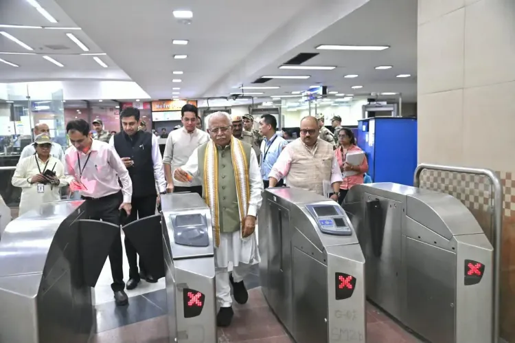 Khattar Rides Metro, Flags Urban Transport as Viksit Bharat Pillar