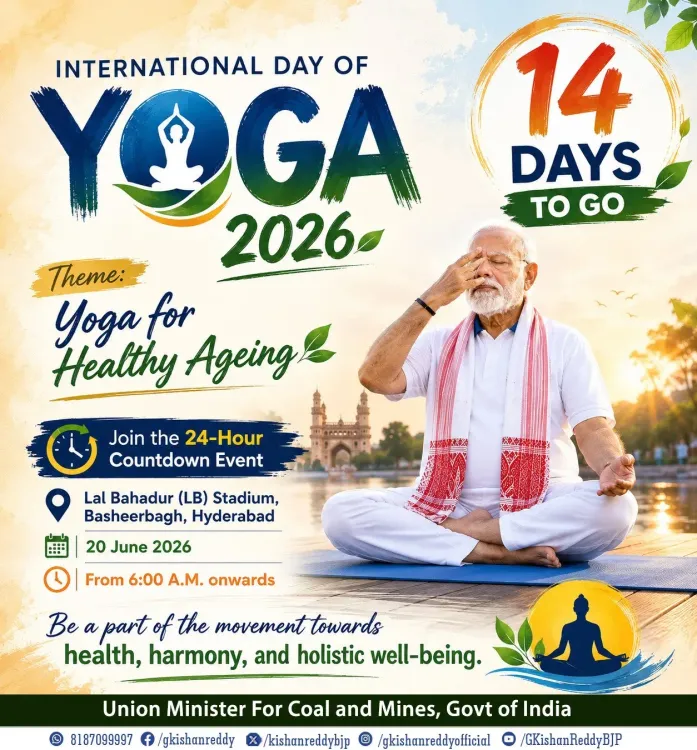Kishan Reddy counts down 14 days to Yoga Day 2026