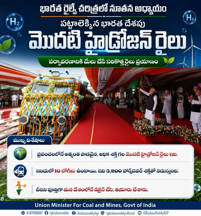 Kishan Reddy Hails India's First Hydrogen Train Launch