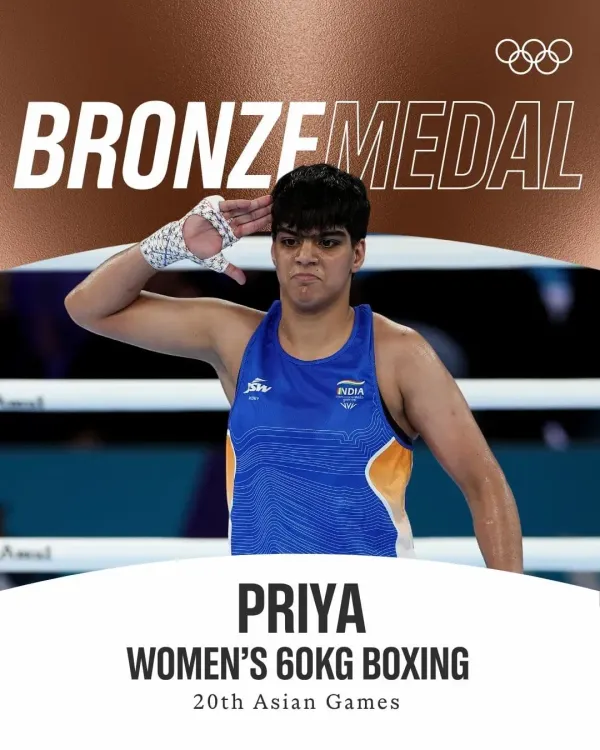 Kishan Reddy Hails Priya Ghanghas' Bronze at Asian Games 2026