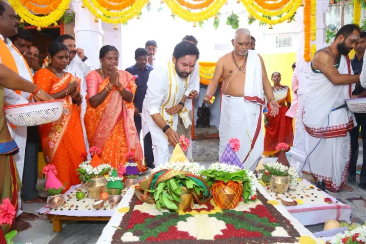 Kishan Reddy joins 25-year Brahmotsav at native village temple
